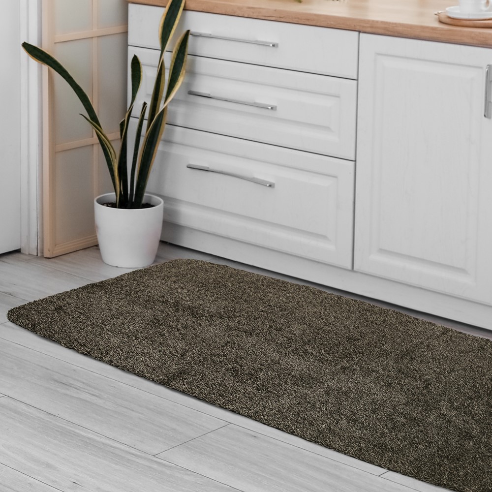 Dirtbuster Plain Modern Runner Doormat in Taupe Brown